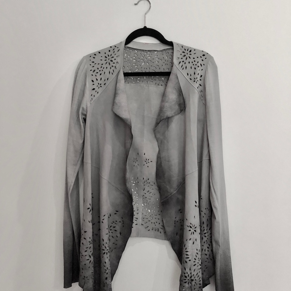 Free People new leather cardigan, size S